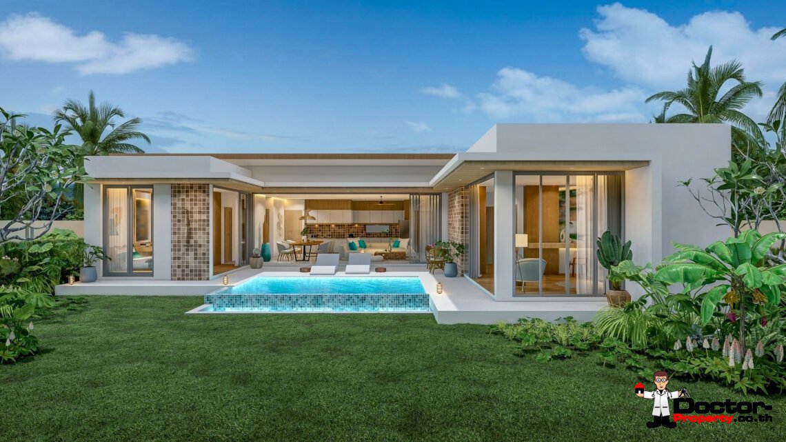 New 3 Bedroom Pool Villa with Sea View near Fisherman’s Village in Bophut, Koh Samui – For Sale